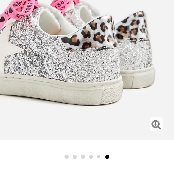 BETSEYJOHNSON SILVER GLITTER DISTRESSED SNEAKER WW - Picture 7 of 7